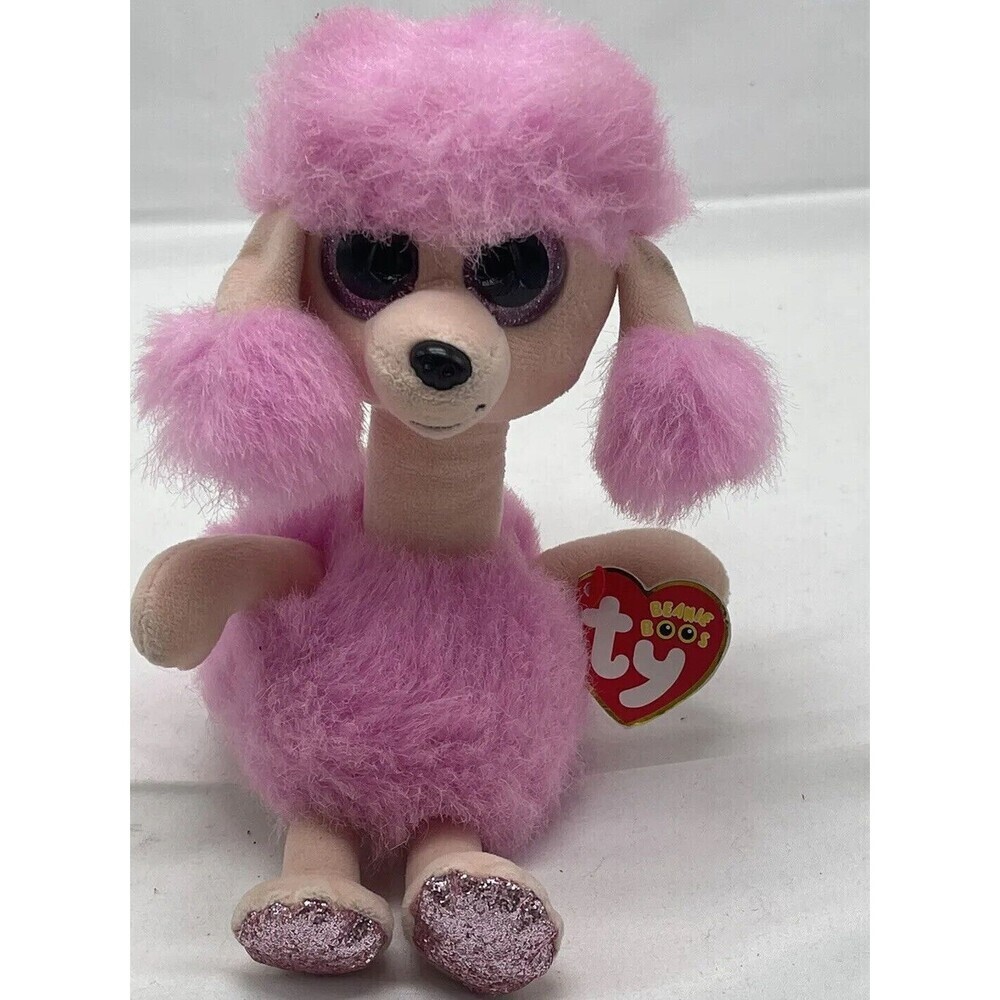 Ty Beanie Boos Camilla Pink Poodle Dog Plush 8 inch Stuffed Animal Toy